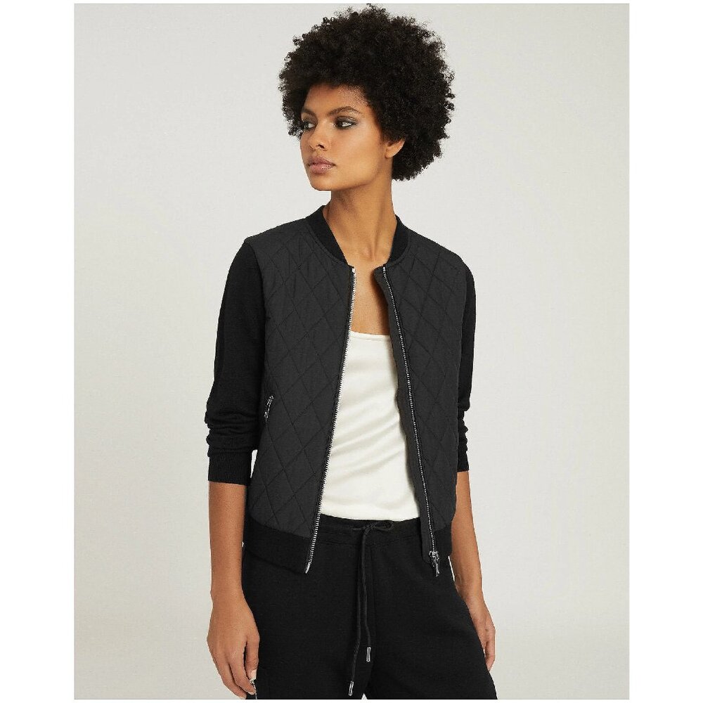 Reiss Ayla Hybrid Zip Through Quilted Jacket